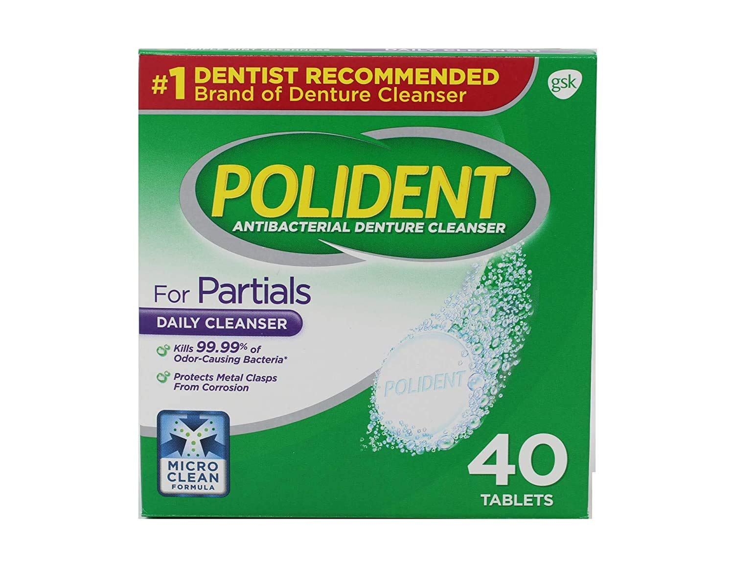 Polident Partials Denture / Retainer Cleanser, 40 Count $2.09 or less - FS w/ S&S