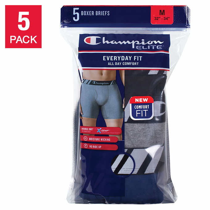 Champion Men's Boxer Brief, 5-pack $10.99 + Free Shipping (Costco Members)