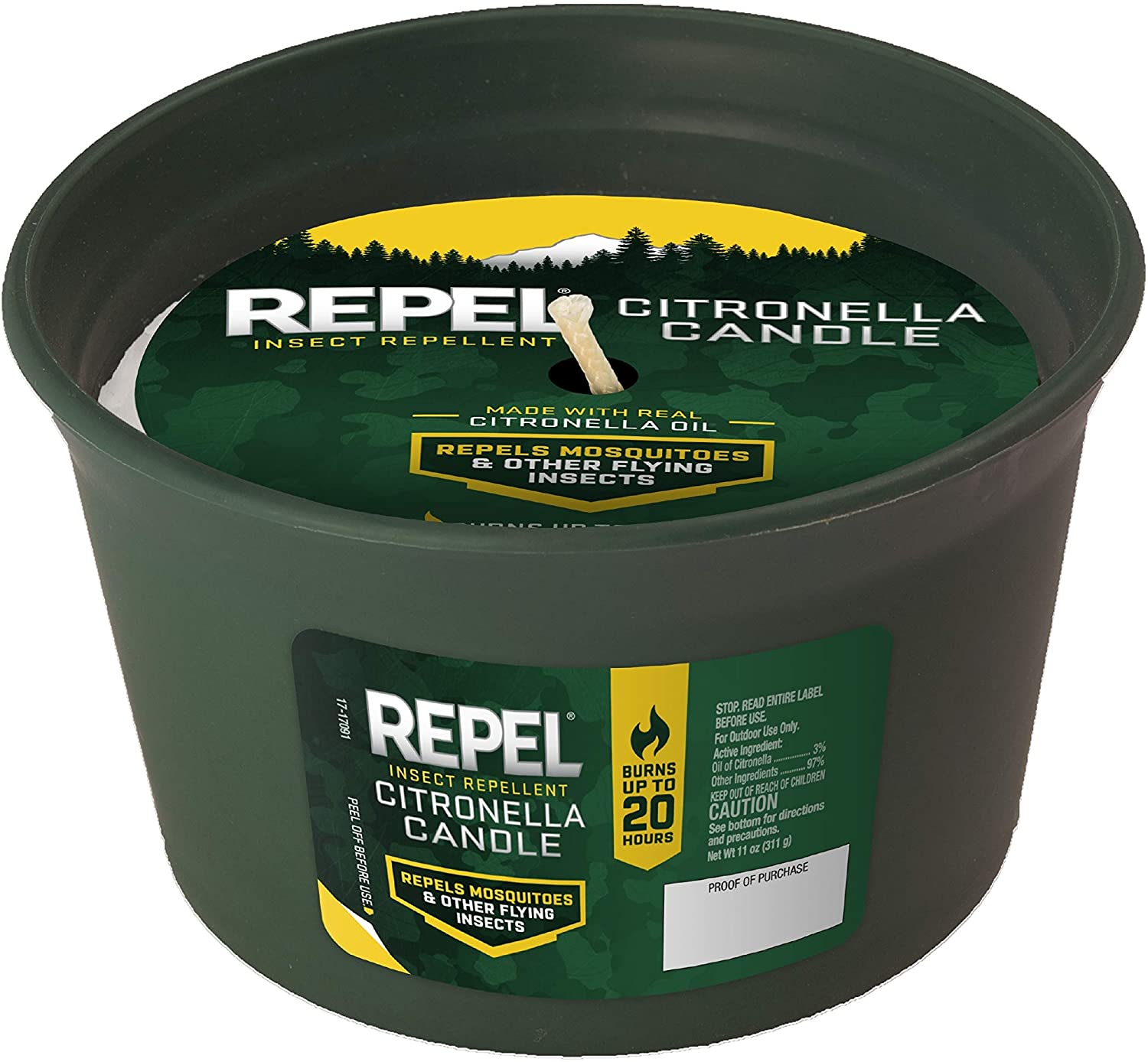 (6-Pack) Repel HG-94224 Insect Citronella Candle, 11-ounce, 20-hour - $7.99 FS w/ Prime