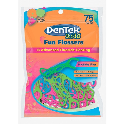 DenTek Fun Flossers for Kids, Wild Fruit Floss Picks,Easy Grip for Kids,75 Count $1.81 AC or less - FS w/ S&S