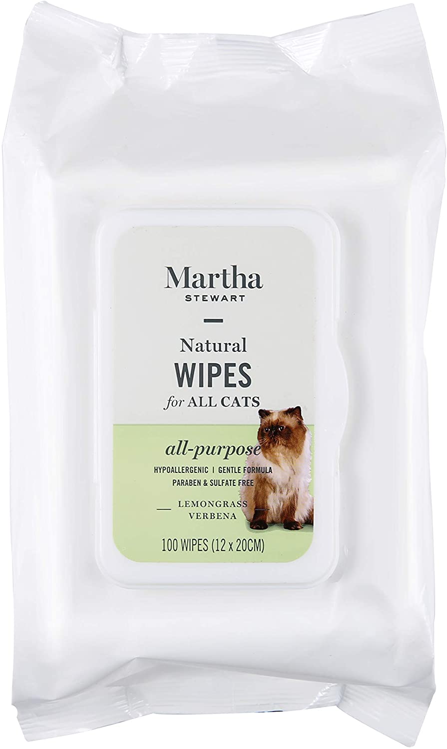 Martha Stewart Natural Pet Wipes for Cats, Lemongrass Verbena (100 Pack) $5.49 or less w/ S&S - FS w/ Prime