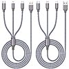 2-pack 3-in-1 Multi Charging Cable (USB-C.MicroUSB, Lightning): 4ft $4, 6Ft $6 @ Amazon