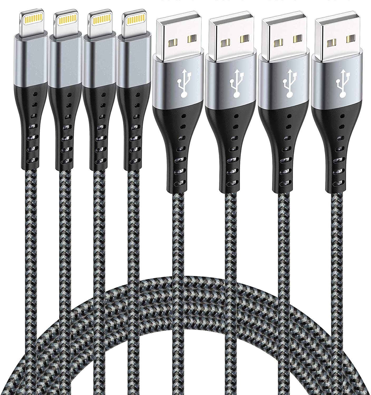 4-pack (10/6/6/3ft) IDISON iPhone Lightning Cables (Mfi Certified Nylon Braided) $6 at Amazon
