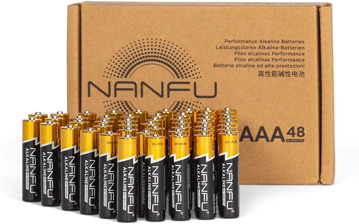 NANFU Batteries: 48-Count AAA $8.40, 48-Count AA $9.66  w/ Subscribe & Save at Amazon