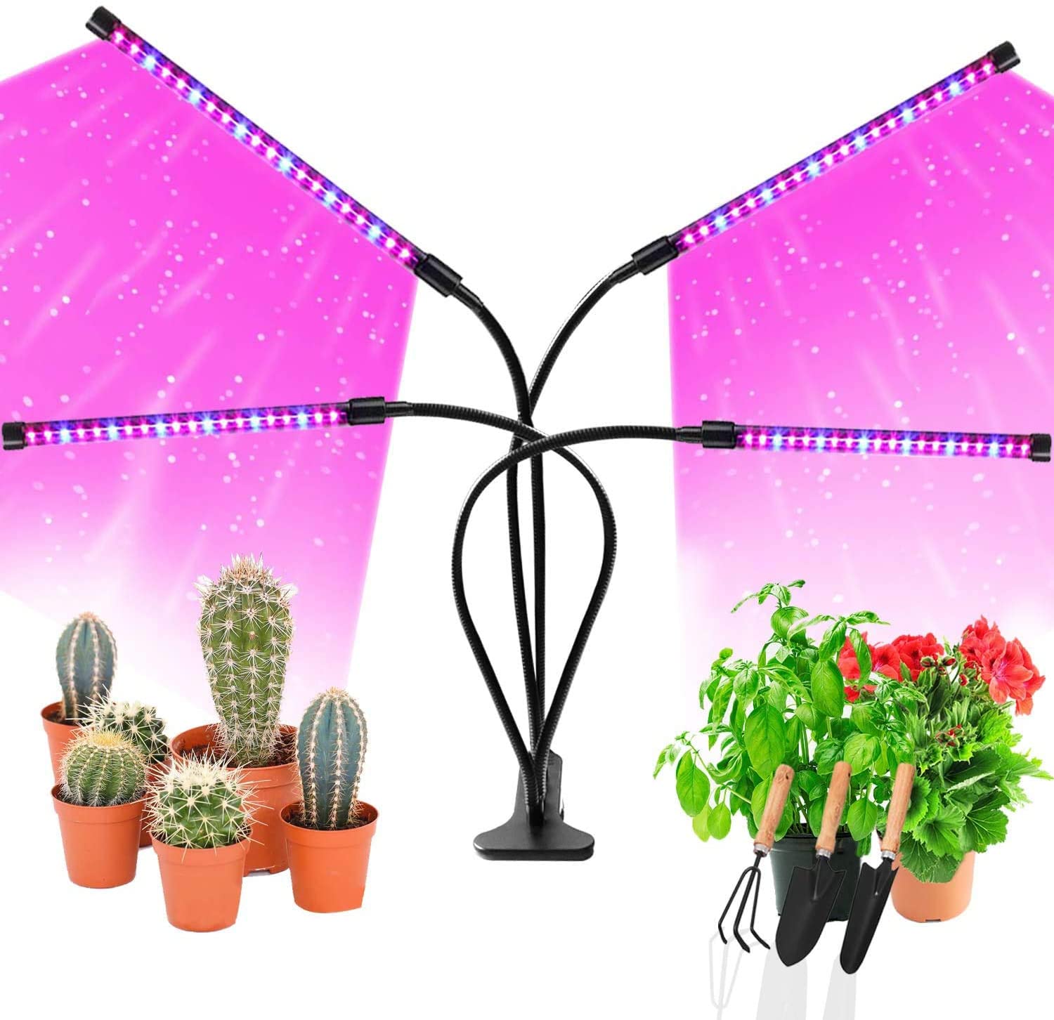 80w (4-prong) Adjustable and Dimmable LED Grow Lights for Indoor Plants w/ Timer $14 + free s/h at Amazon