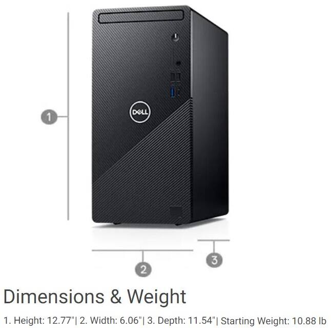 Dell Inspiron Desktop: i5-10400, 8GB DDR4, 256GB SSD, Windows 10 $400 or Less w/ 2.5% SD Cashback + Free Shipping