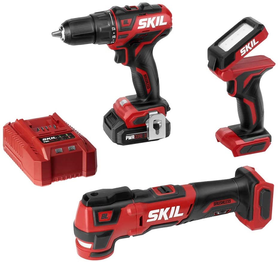 SKIL 3Tool Kit PWRCore 12V 1/2" Drill Driver, Oscillating Multitool