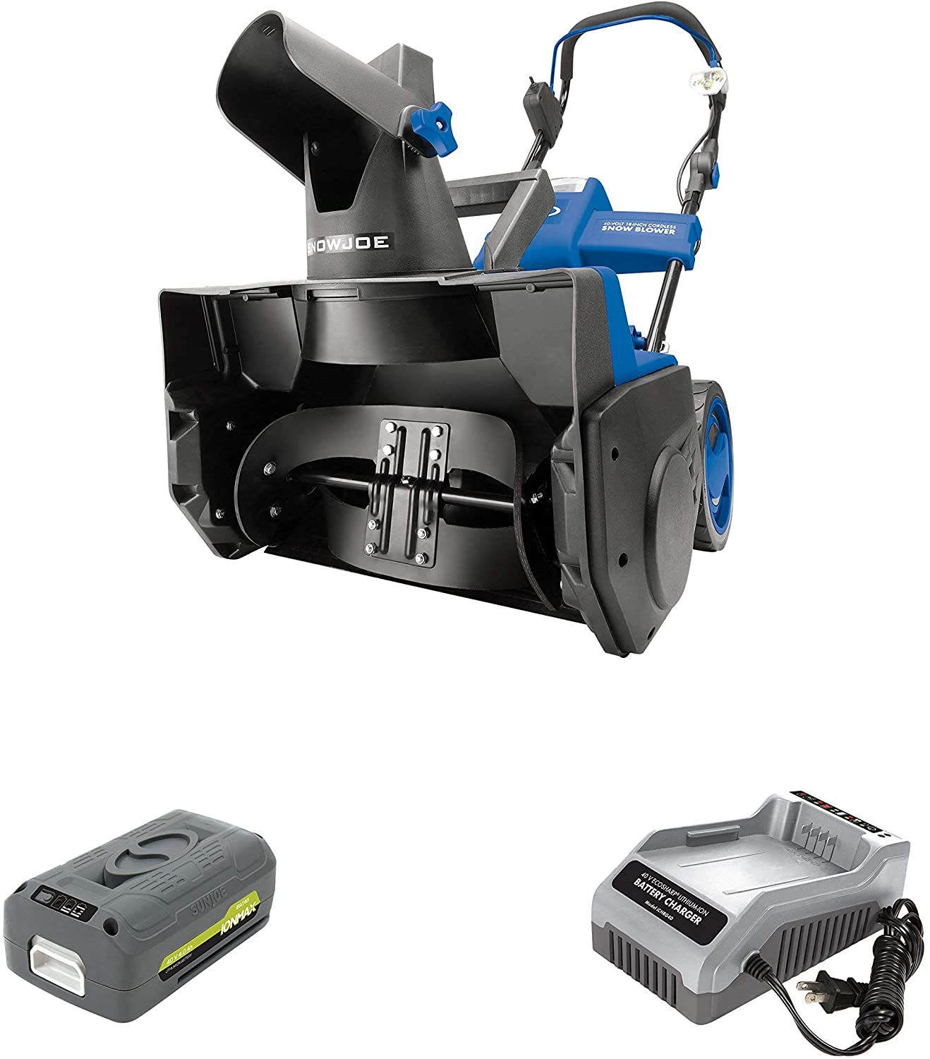 Snow Joe ION18SB 18-Inch 40 Volt Cordless Single Stage Brushless Snow Blower w/ 4Ah Battery $199 + free s/h at Amazon