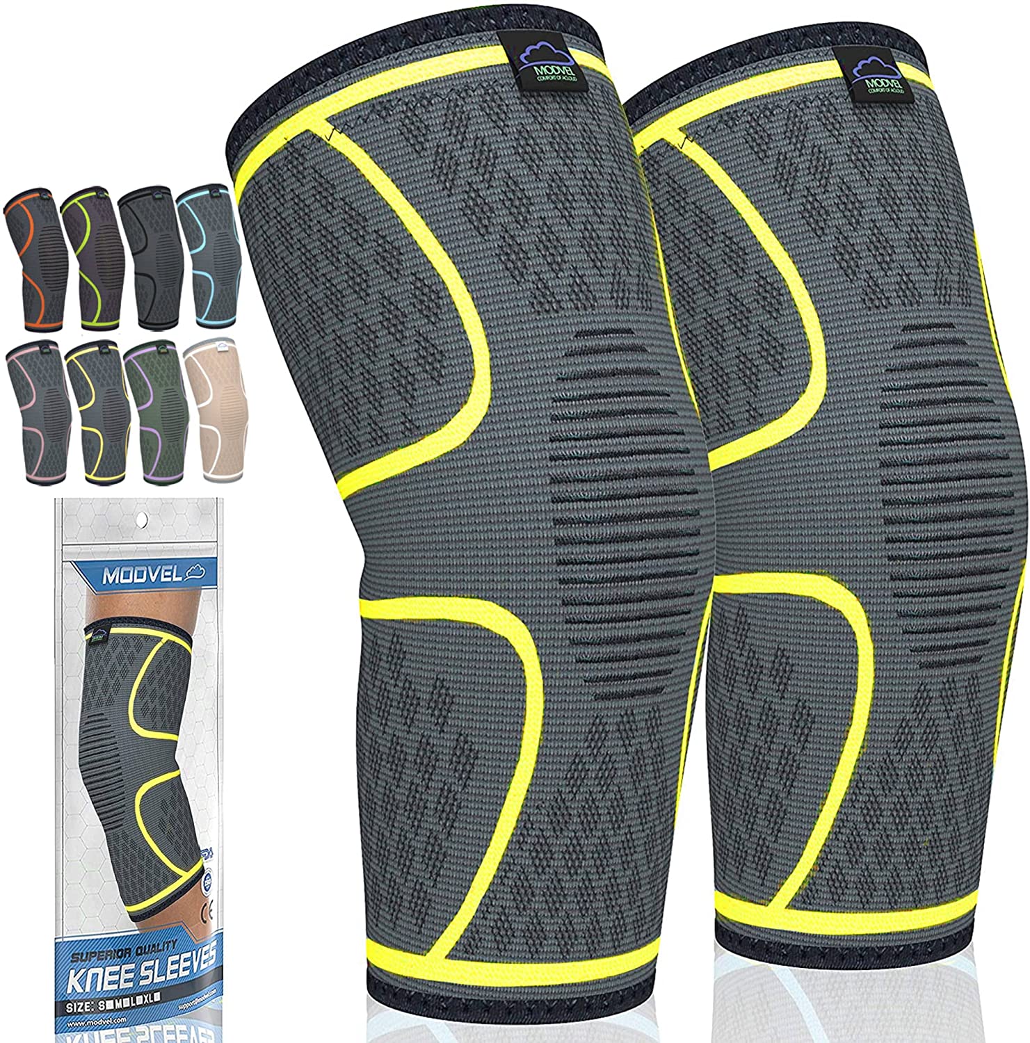 Modvel Compression Knee Sleeve (S/M/L/XL) $9.50 each at Amazon