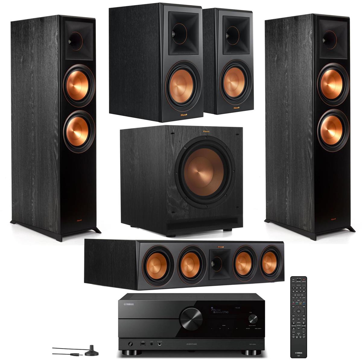 Klipsch Reference Premiere Speakers: 2x RP-8000F + 2x RP-600M + RP-504C + SPL-100 Sub + Yamaha RX-A2A Receiver $2299 + free s/h