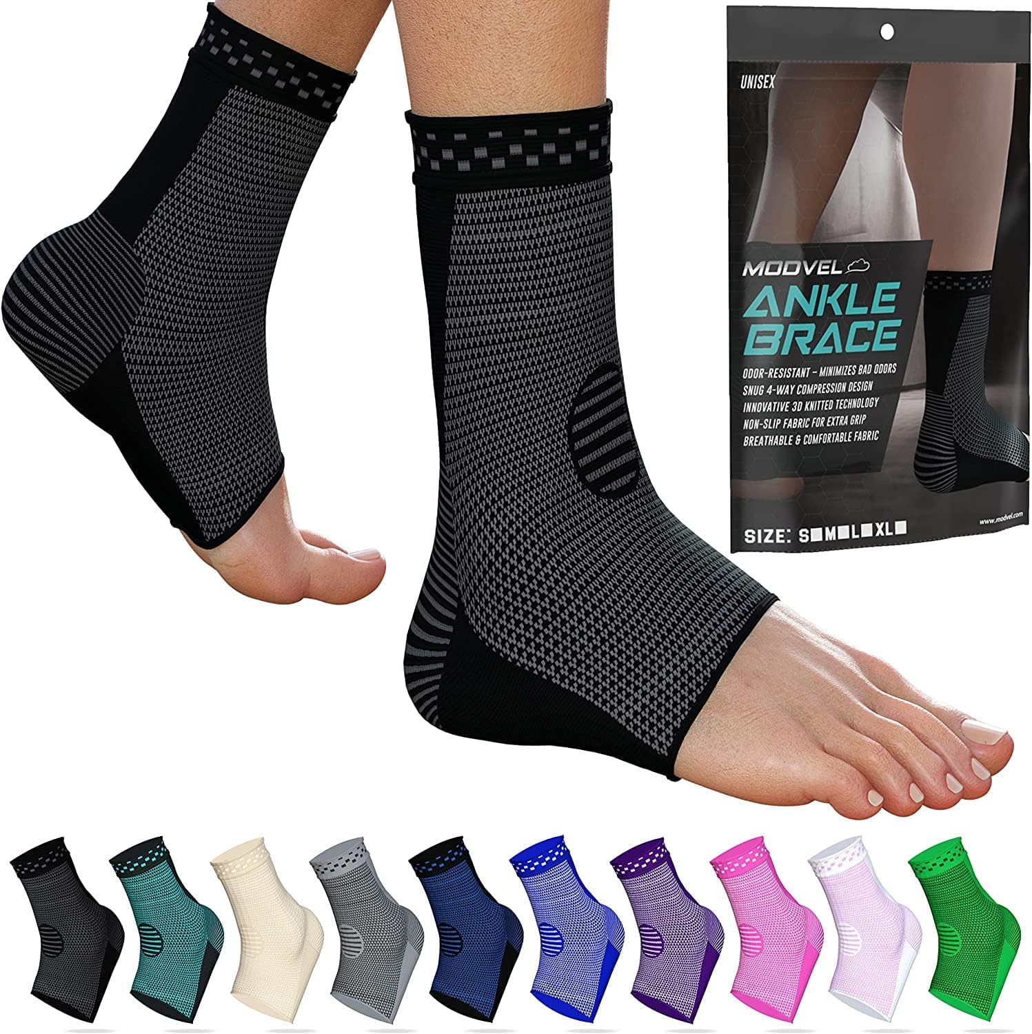 2-Pack Modvel Ankle Sleeves (black) $9.50 at Amazon