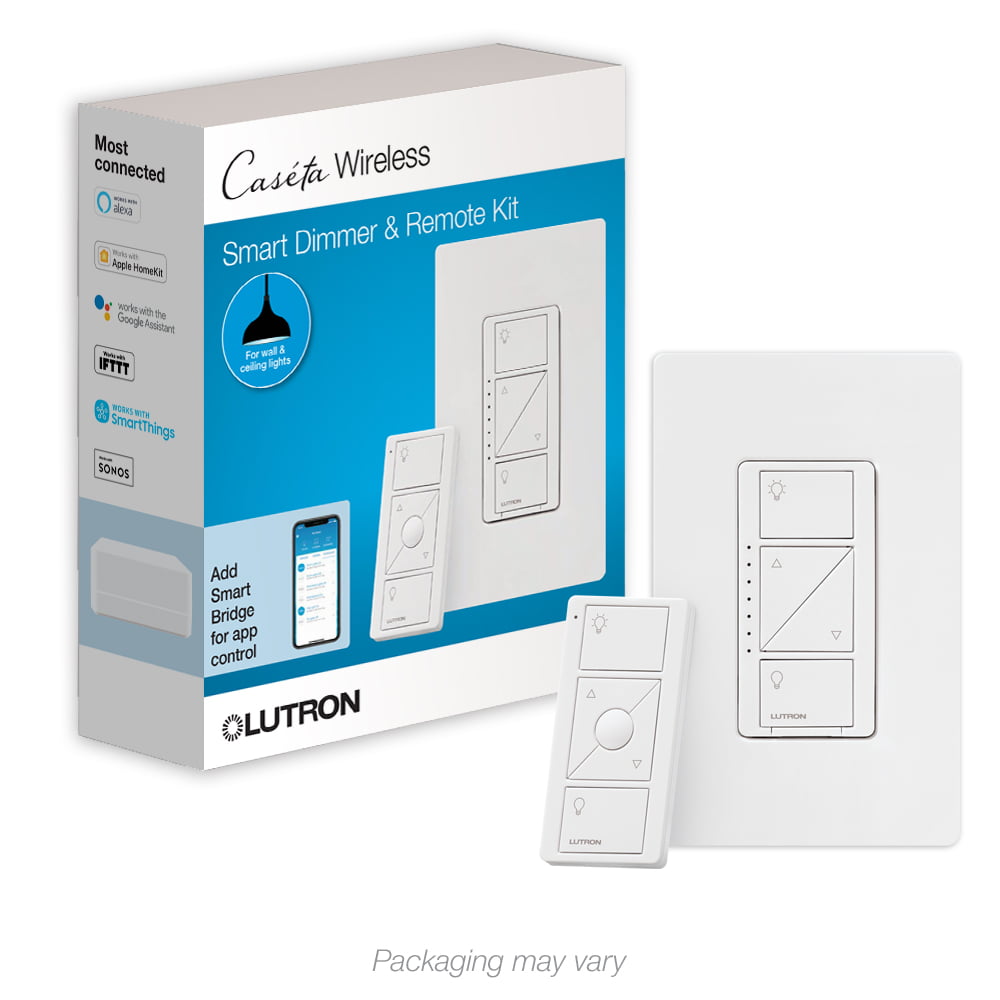Lutron Caseta Wireless Smart Lighting Dimmer Switch and Remote Kit $35 at Walmart