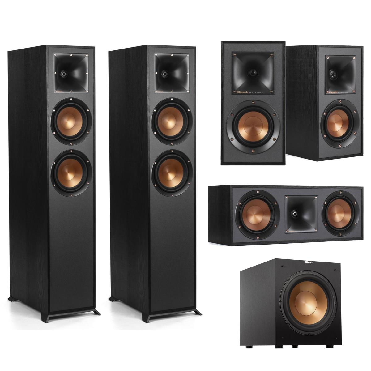 Klipsch 5.1 Home Theater Speaker System (2x R-620F, R-52C, 2x R-41M, 12SW  Sub)