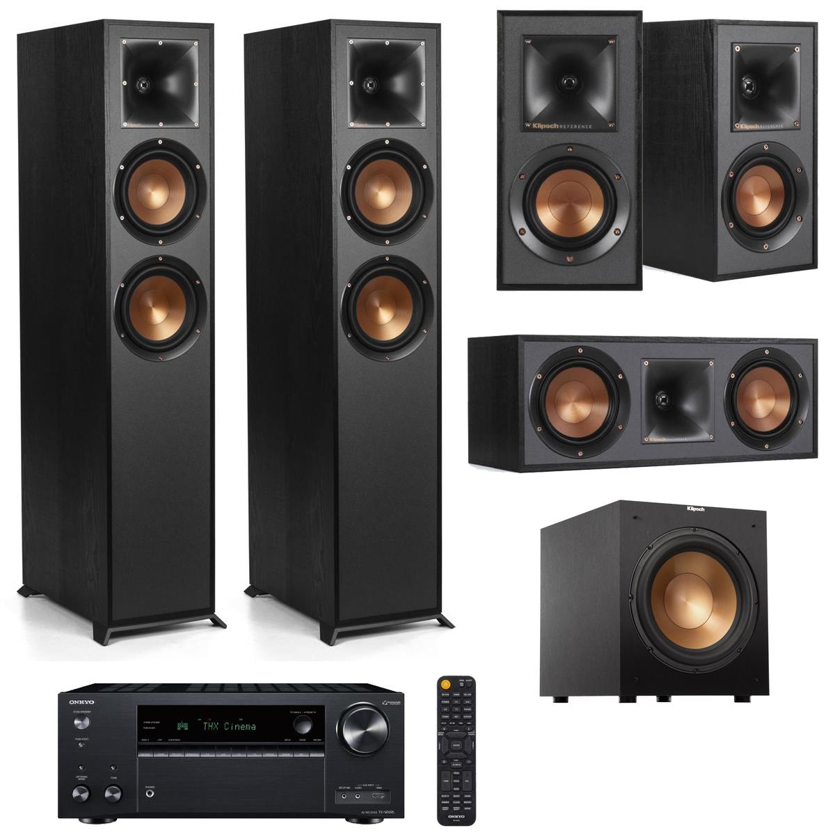 Klipsch Speakers: 2x R-620F + R-52C + 2x  R-41M + 12SW Sub + Onkyo TX-NR696 $1299 + free s/h