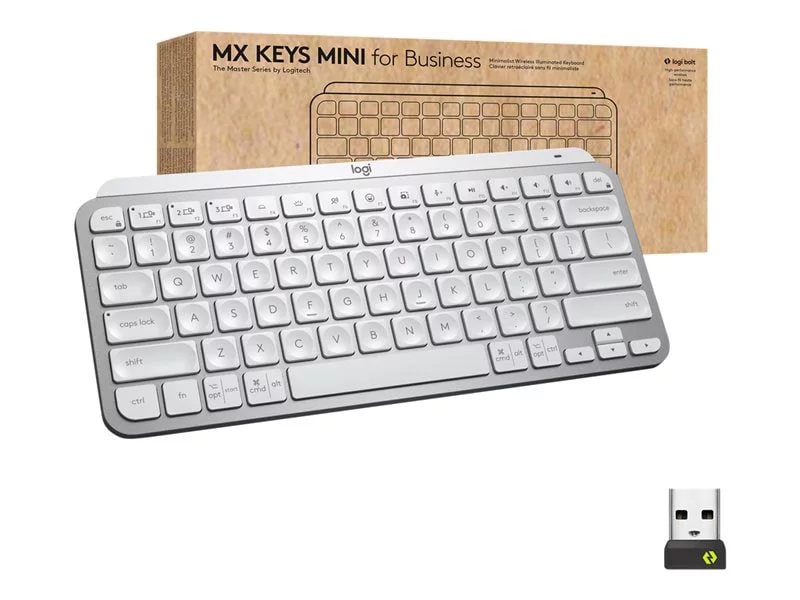 Logitech MX Keys Mini for Business Multi-Device Wireless Keyboard (Pale  Grey)