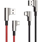2-Pack of 6.6' Aukey USB C to USB A Right Angle Braided Cable $7.80 at Amazon
