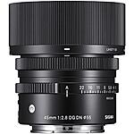 Sigma Lenses: 45mm f/2.8 DG DN Contemporary Lens for Sony E-Mount $249 &amp; More + Free Shipping