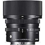 Sigma Lenses: 45mm f/2.8 DG DN Contemporary Lens for Sony E-Mount $249 &amp; More + Free Shipping