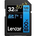 Amazon Prime Business Accounts: 32GB Lexar 800x UHS-I SDHC Memory Cards 80-ct $100, 50-Ct $75 + free s/h