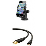 Mediabridge Smartphone Car Cradle + Micro-USB to USB Cable $6