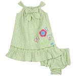 Girls' & Infants Dresses: Floral Seersucker Sundress $4, Checkered Floral Seersucker Sundress $4, Floral Dot Sundress $5 &amp; More + Free shipping