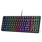 Aukey 87-Key RGB Backlit Mechanical Wired Keyboard w/ Clicky Blue Switches $24.50 + Free Shipping