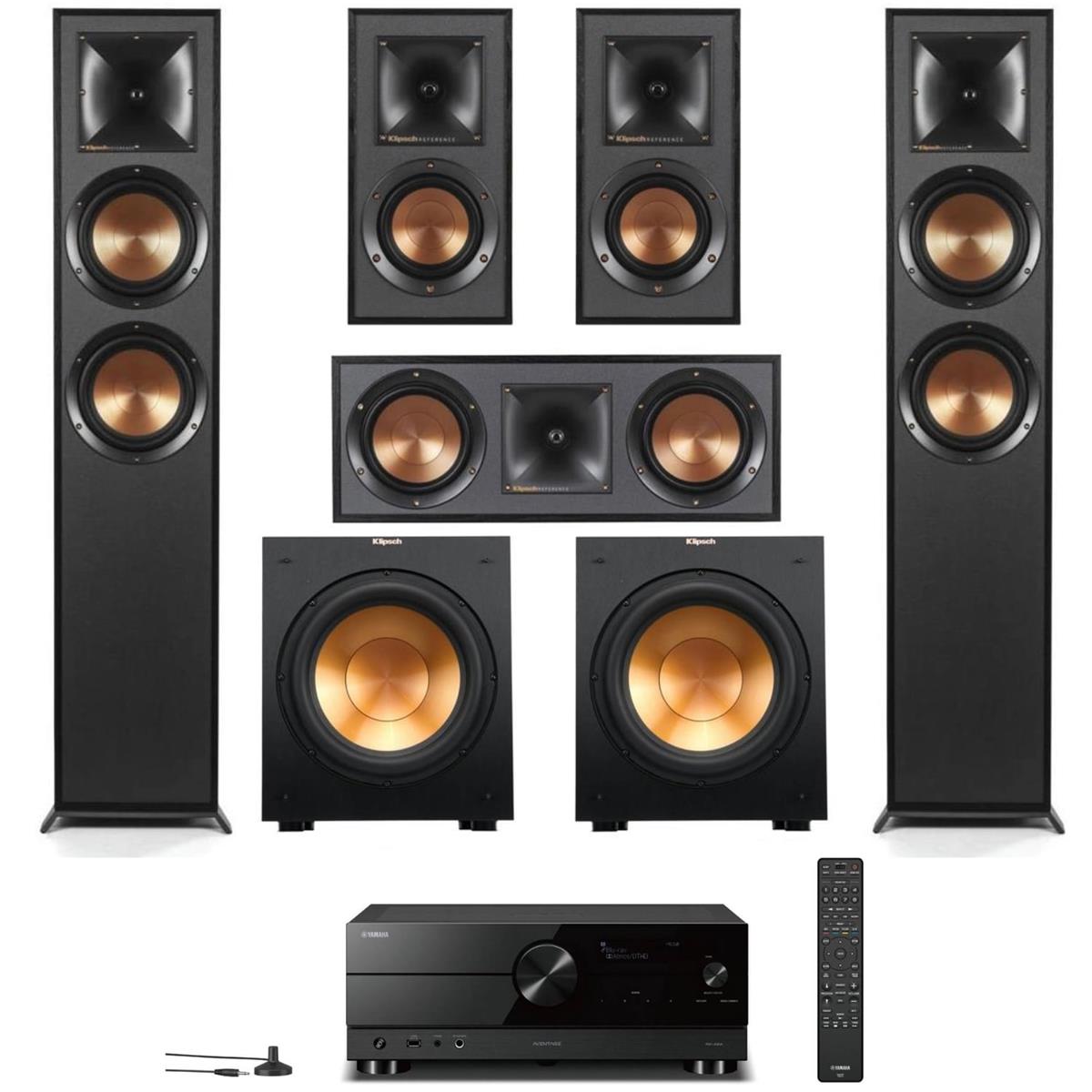 Klipsch Speakers 2x R-625FA  + 2x R-41M + R-52C Center + 2x R-12SW Subwoofers + Yamaha RX-A2A Receiver $1499 + free s/h