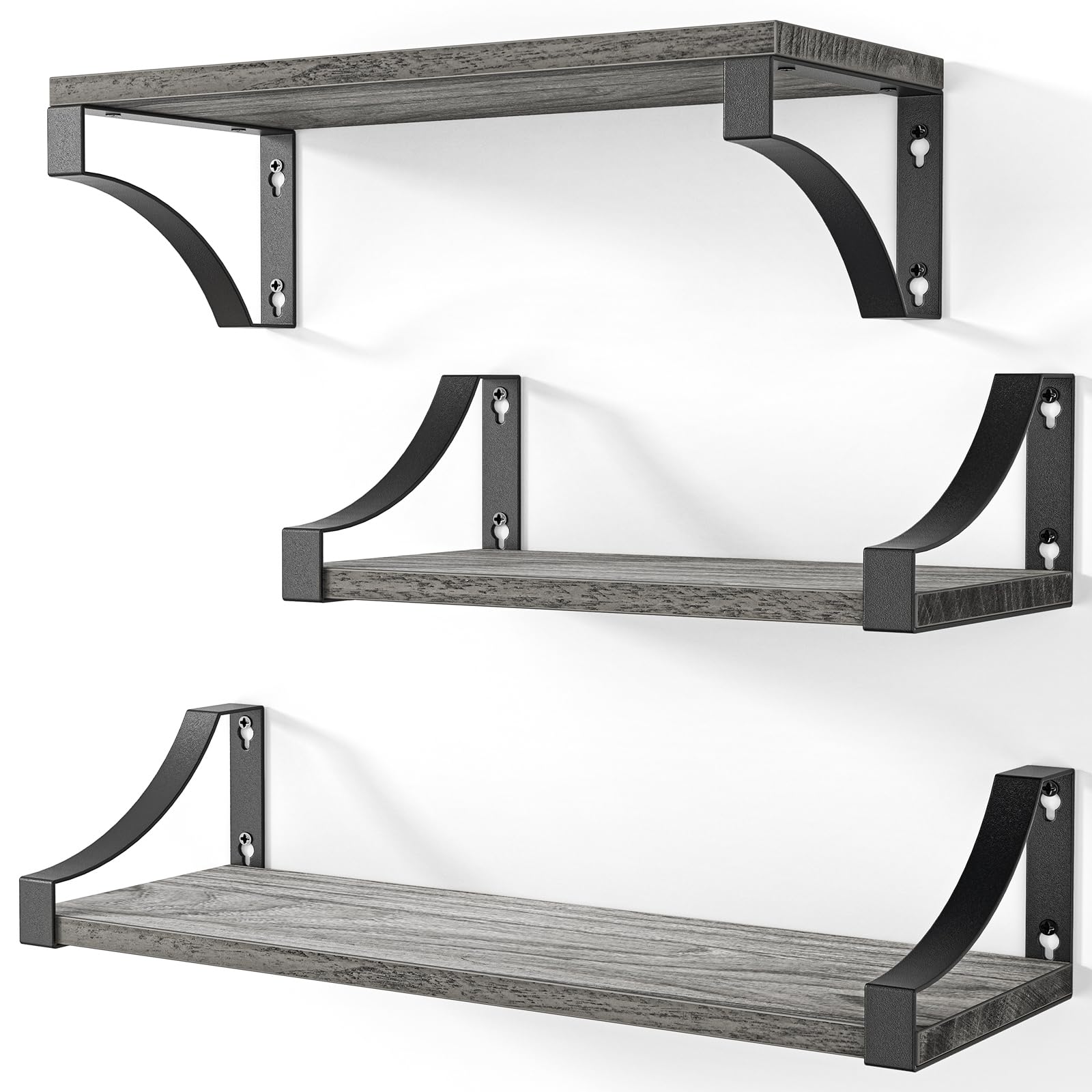 3-Pack AMADA Home-Furnishing Shelves (Grey) $10 @ Amazon