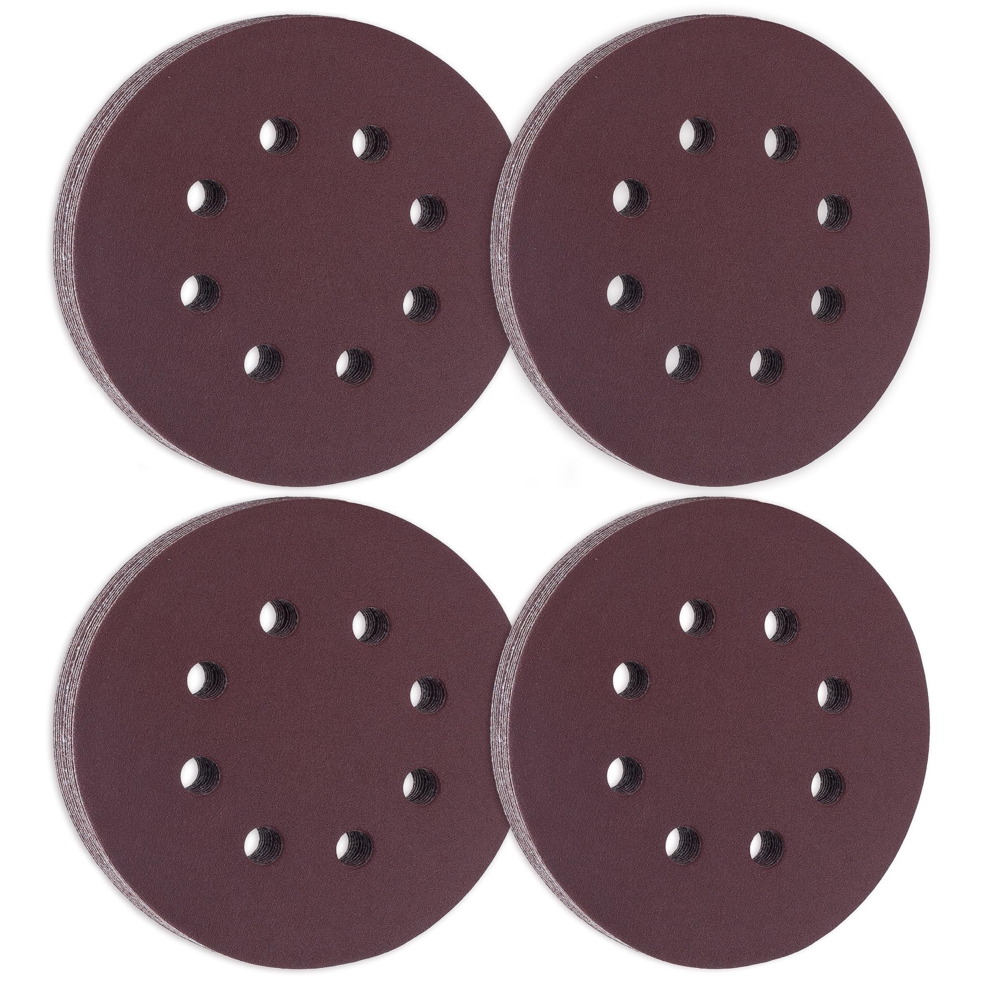 thumbnail image 2 of 160-Pack 5-Inch Hook And Loop Sanding Discs, 8-Hole Red Variety Grit (40 Grit) For Random Orbital Sanders 2 of 6