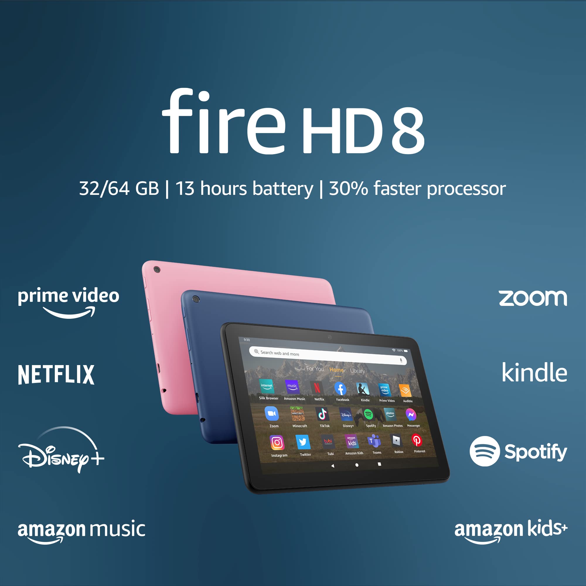 (prime) 64GB Amazon Fire HD 8 tablet 55, 32" Fire HD 8 Plus tablet 65