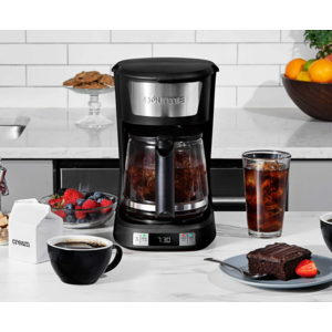 gourmia 12 cup programmable hot and iced coffee maker - Black