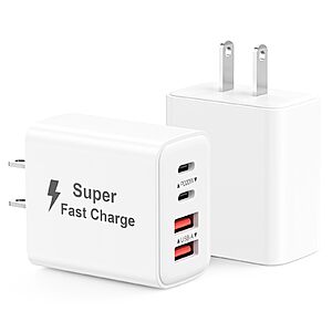 2-Pack 4-Port Matestar USB A / C Wall Charger $7 