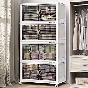 4-Count of 120-Quart (480-Quart Total) Broview Stackable Container Bins w/ Wheels $89.60 + Free Shipping