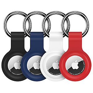 Prime Members: 4-pk AirTag Holder (Black/White/Blue/Red) $3.60 + Free Shipping