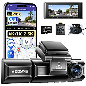 AZDOME M550 Max 4K 3 Channel Dash Cam (4K, 2.5K, 1080p) w/ Dual STARVIS Sensors $85 + Free Shipping