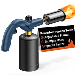 ThermoMaven Propane Torch w/ Adjustable Flame (Blue)  + Free Shipping