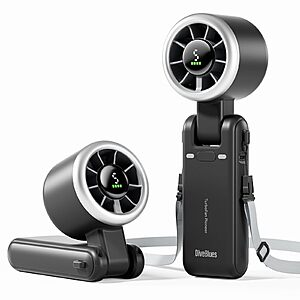 Diveblues USB Rechargeable Handheld Turbo Fan $9.40 @ amazon