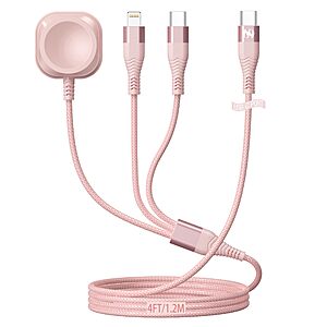 4ft Xnewcable 3 in 1 Magnetic Charging Cable for iPhone Android Phone & iWatch $5.69 @ Amazon