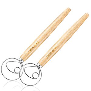 2-Pack Coson Home Danish Dough Wooden Hand Whisk Blender .90