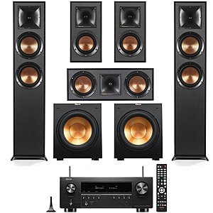 Klipsch: 2x R-625FA + 2x R-41M + R-52C + 2x R-12SW Subs + Denon AVR-S970H Receiver 49 + Free Shipping