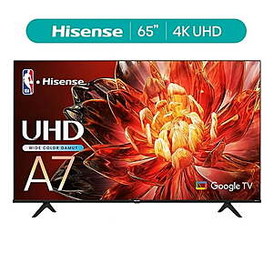 65" Hisense A7 4K UHD WCG Smart Google TV (2024) $298 + Free Shipping