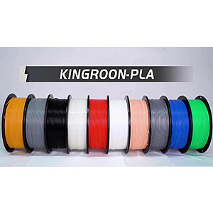 10-Pack 1kg Kingroon 1.75mm PETG 3D Printer Filament (Various Colors) from .90 & More + Free Shipping