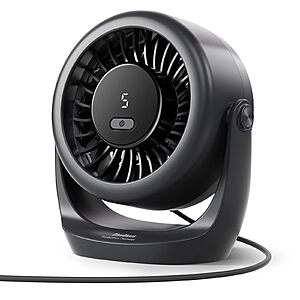 Diveblues 5-Speed USB Mini Desk Turbo Fan (Black or White) .50