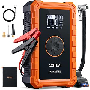 AstroAI S8 1500A Air Car Jump Starter & 150PSI Air Compressor $35 + Free S/H
