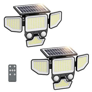 Prime Members: 2-Pack 3000LM Onforu Outdoor Solar Lights .10 + Free Shipping