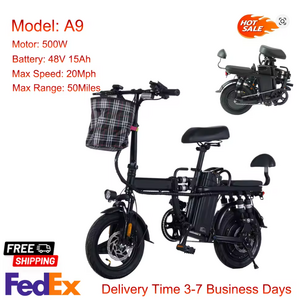 Gleeride A9 14" Mini Folding Electric Bike w/ 500W (750W Peak) Motor & 48V 15Ah Battery $246 + Free S/H