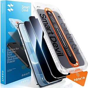 2-Pack SMARTDEVIL Privacy Glass Screen Protector for iPhone 17 Series $4.50 