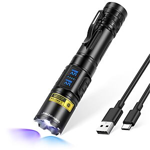 DARKBEAM 365nm & 395nm USB Rechargeable UV Flashlight $12 @ Amazon