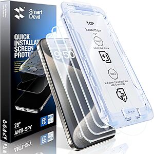 3-Pack SMARTDEVIL Tempered Glass Screen Protectors for iPhone 12/13/14/15/16 Series $4.80 