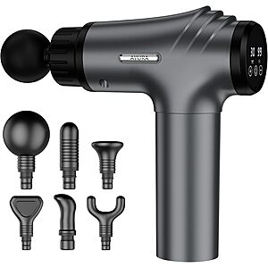 AYURA 30-Speed Deep Tissue Massage Gun w/ 6 Heads & 30 Speeds $14.50 @ Amazon